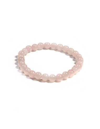 Quartz Rose Bracelet boules 6 mm