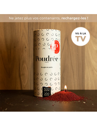 Bougie Perle de cire Rouge - Poudrée...